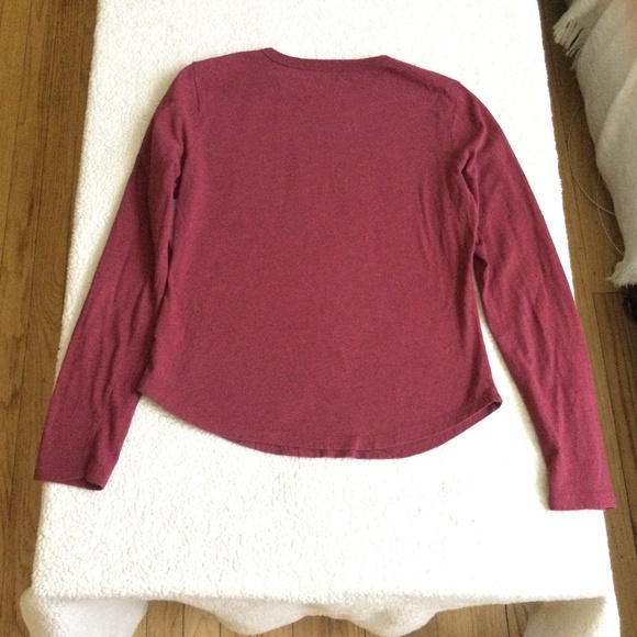 Vintage J. Crew Y2K Long Sleeve Crewneck Tee Burgundy - Sz Small - Picture 5 of 8